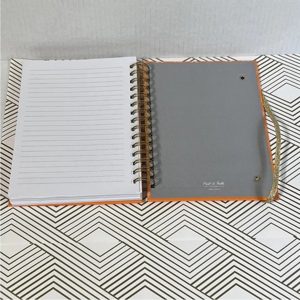 Trust The Universe Lined Hardcover Journal Notebook Orange Gold Celestial Sun